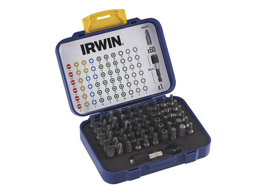 IRWIN Colour Coded Screwdriver Bit Set 61 Piece Mixed Inc Holder IRWIW6062527