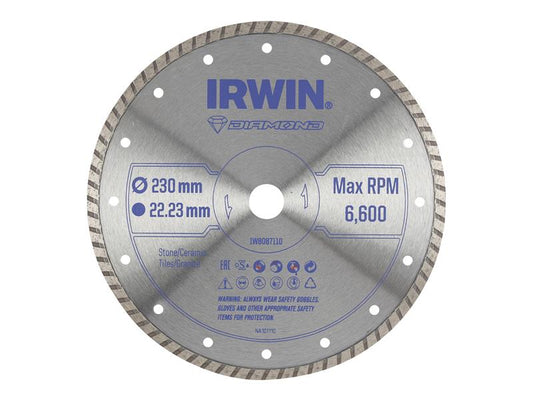 IRWIN Angle Grinder Diamond Blade 230 x 22.23mm Stone Ceramics etc IRWIW8087110