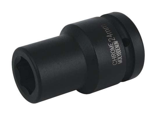 Sealey 24mm Deep Impact Socket 1"Sq Drive Single Hex WallDrive Black IS124D