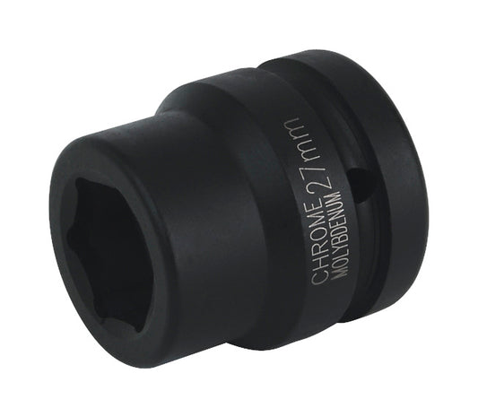 Sealey 27mm Impact Socket Standard Lenth 1"Sq Drive Single Hex Black IS127