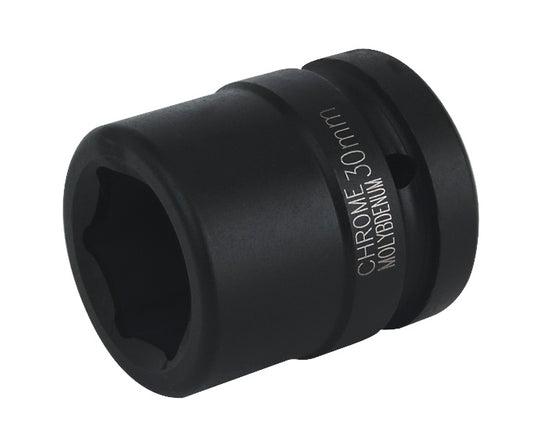 Sealey 30mm Impact Socket Standard Lenth 1"Sq Drive Single Hex Black IS130