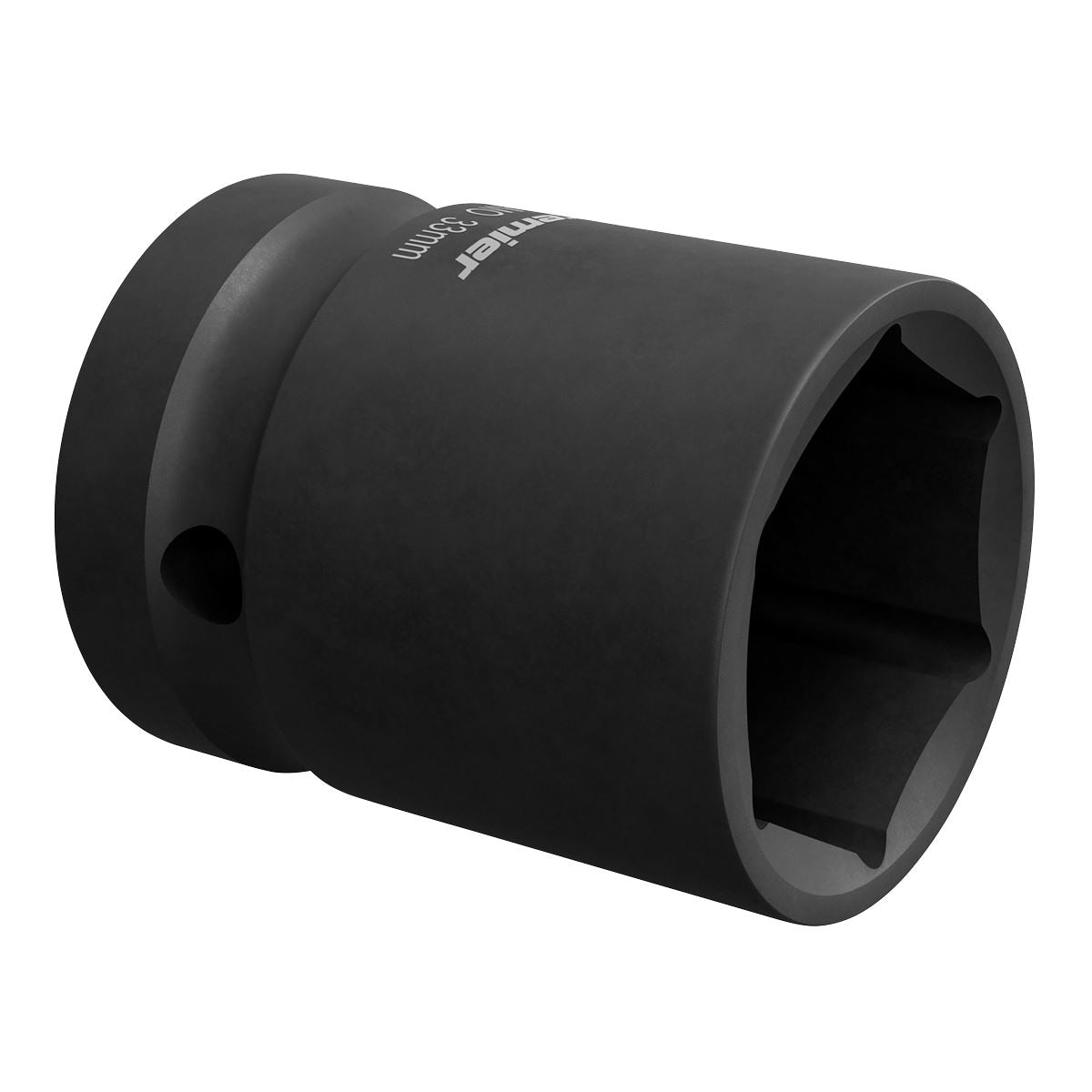 Sealey 33mm Impact Socket Standard Lenth 1"Sq Drive Single Hex Black IS133