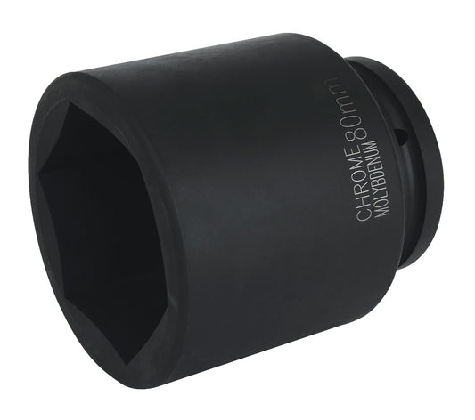 Sealey 80mm Deep Impact Socket 1"Sq Drive Single Hex WallDrive IS180D