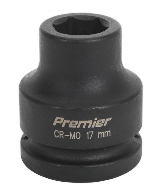 Sealey 17mm 3/4"Sq Drive Metric Impact Socket WallDrive Hexagon 6 Point IS3417