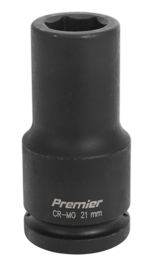 Sealey 21mm 3/4"Sq Drive Deep Metric Impact Socket Hexagon 6 Point IS3421D