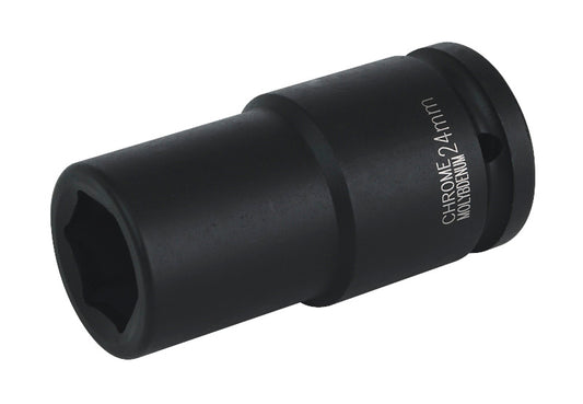 Sealey 24mm 3/4" Drive Deep Metric Impact Socket Hexagon 6 Point Black IS3424D