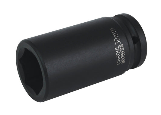 Sealey 30mm 3/4" Drive Deep Metric Impact Socket Hexagon 6 Point Black IS3430D