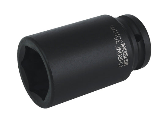 Sealey 35mm 3/4" Drive Deep Metric Impact Socket Hexagon 6 Point Black IS3435D