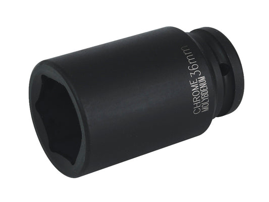 Sealey 36mm 3/4" Drive Deep Metric Impact Socket Hexagon 6 Point Black IS3436D