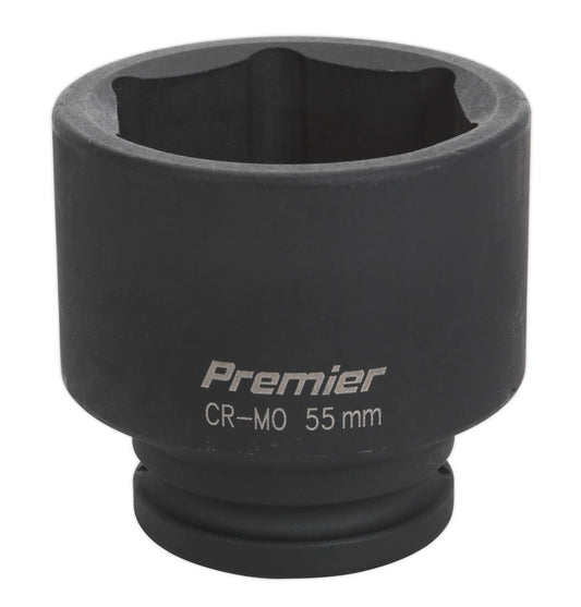Sealey 55mm 3/4"Sq Drive Metric Impact Socket WallDrive Hexagon 6 Point IS3455
