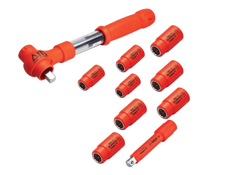 ITL Insulated 1/2in Drive Imperial Torque Wrench Kit 10 Piece ITL00027