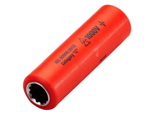 ITL 12mm Insulated 1/2in Drive Deep Socket 12 Point Tested To 1000V ITL01371