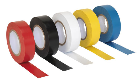 Sealey PVC Insulating Tape 19mm x 20m Mixed Colours Pack of 10 ITMIX10