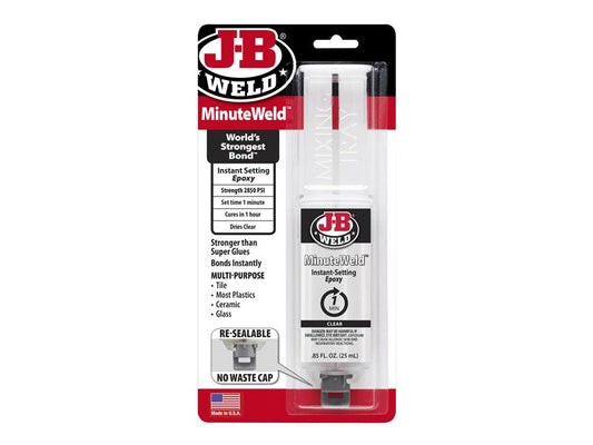 J-B Weld MinuteWeld Epoxy Syringe 25ml JBW50101UK