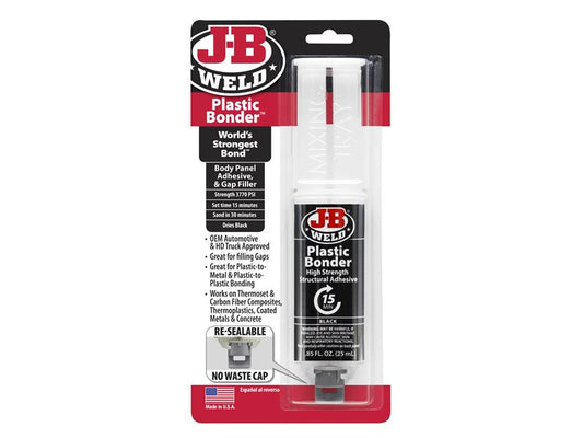 J-B Weld PlasticBonder Syringe Black 25ml JBW50139UK