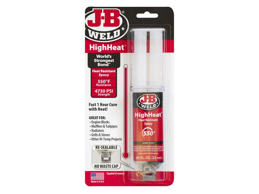 J-B Weld HighHeat Epoxy Syringe 25ml JBW50197UK
