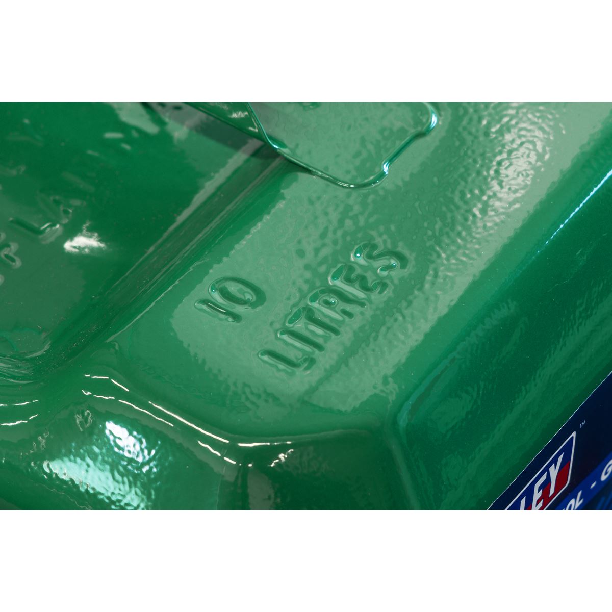 Sealey Jerry Can 10L Green With Pouring Spout Wide Flat Design JC10RG