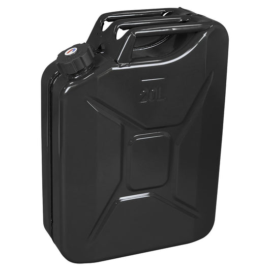 Sealey Metal Jerry Can 20L With Screw Cap Black For Diesel JC20SCB