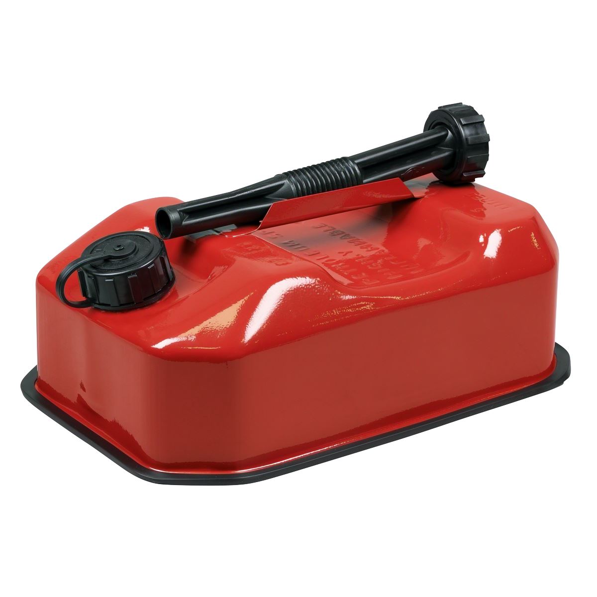 Sealey Jerry Can 5L Red With Pouring Spout Wide Flat Design JC5RR