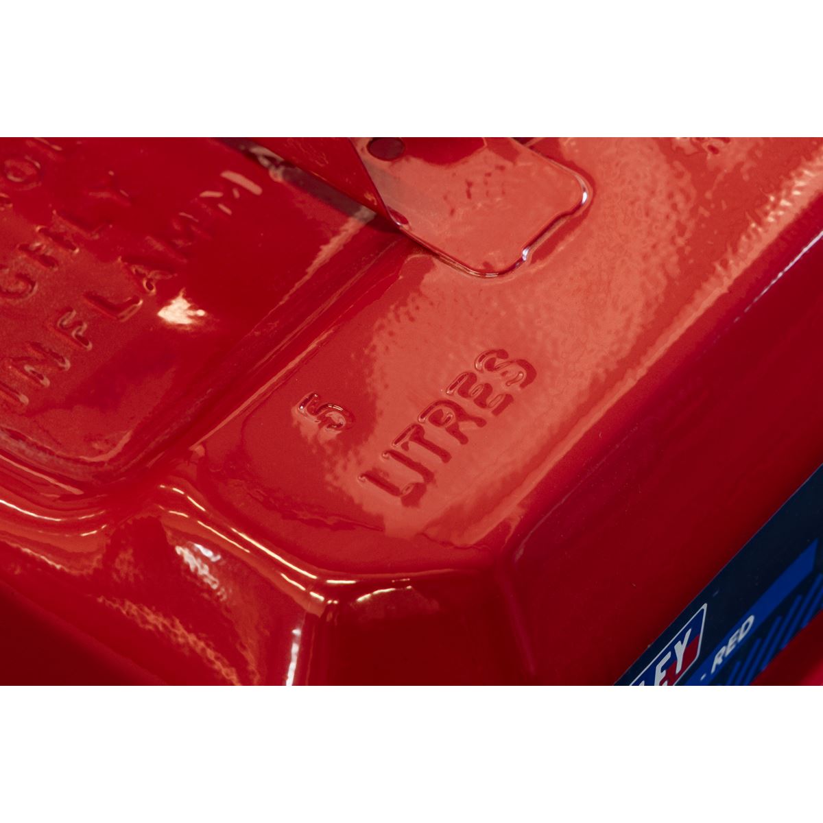 Sealey Jerry Can 5L Red With Pouring Spout Wide Flat Design JC5RR