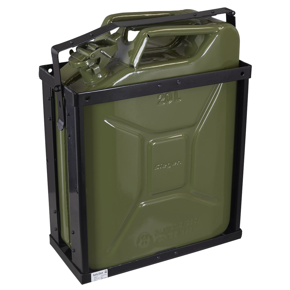 Sealey Metal Jerry Can 20L Bayonet Closure Green For Unleaded Fuel JCY20G