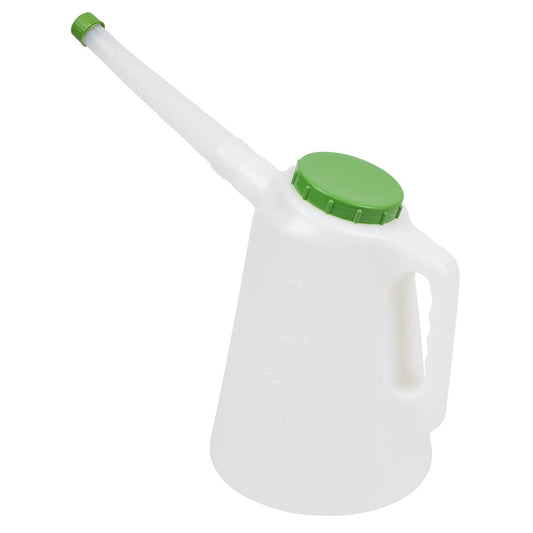 Sealey Oil Jug With Green Lid Flexible Spout 3L Also Fuel And Most Acids JDL3G