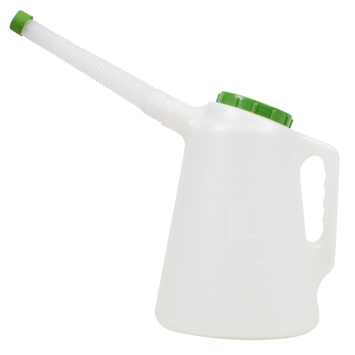 Sealey Oil Jug With Green Lid Flexible Spout 3L Also Fuel And Most Acids JDL3G