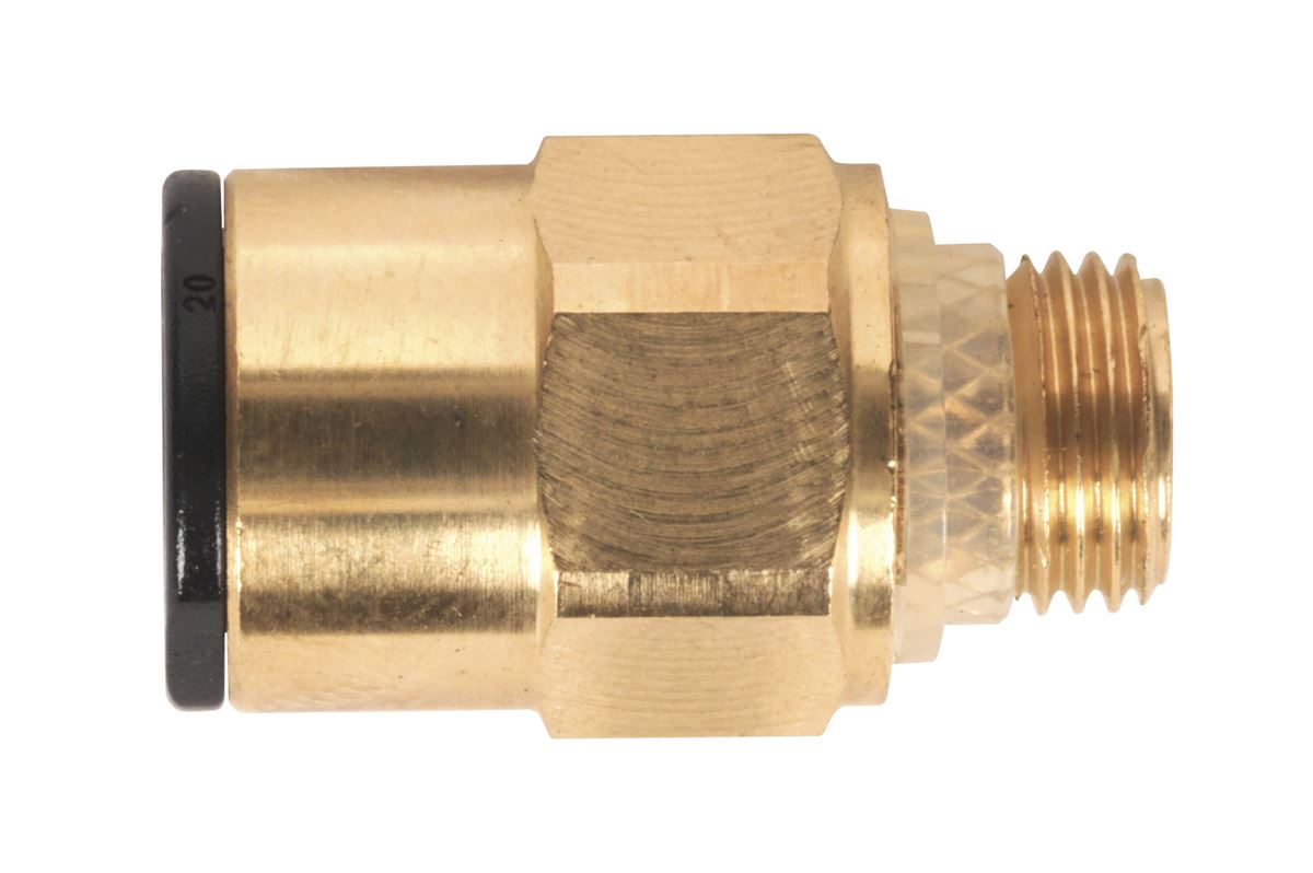 Sealey Brass SuperThread Straight Adaptor 8mm x 1/8"BSP 2Pc Speedfit JGBC818
