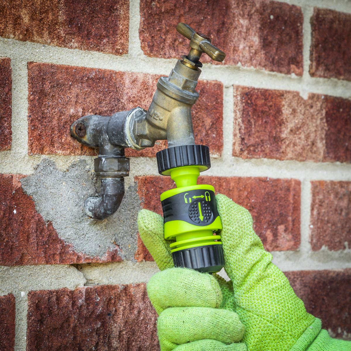 Sealey Soft Touch Hose Pipe Connector With Water Stop & Lock 1/2"-5/8" JS3051