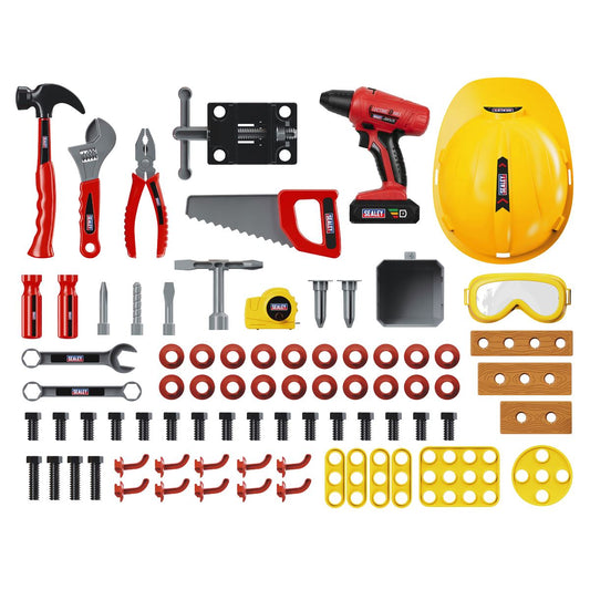 Sealey Junior Toy Tool Kit With Workbench 90pc Suitable for children 3+ JTK2