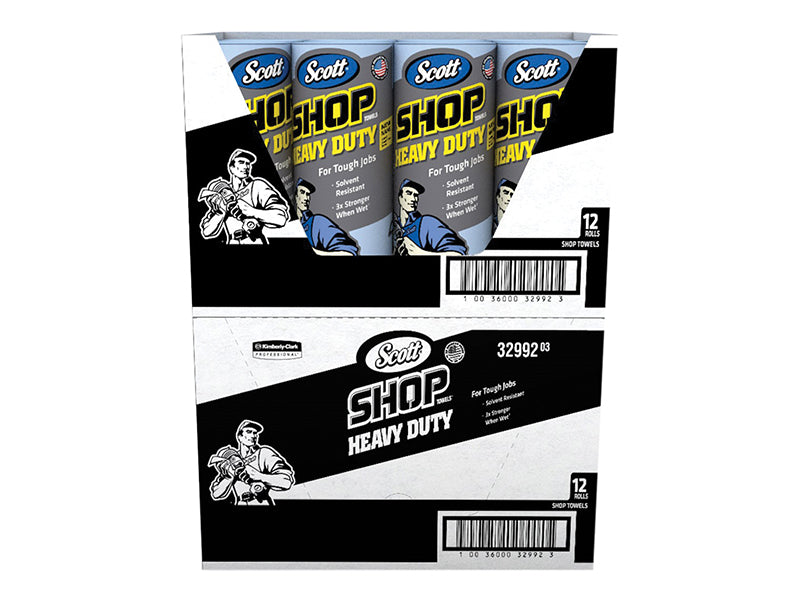 Kimberley Clarke SCOTT® Blue Heavy-Duty Shop Cloth Roll KCL32992B