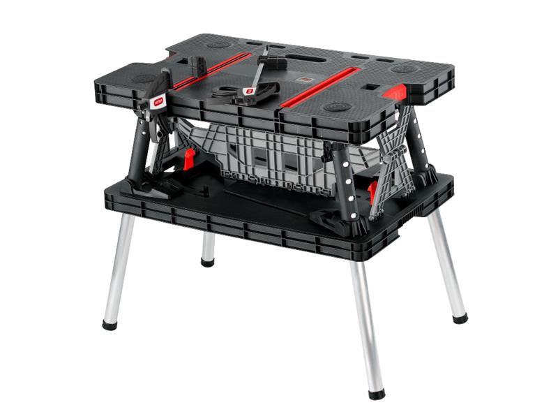 Keter Folding Work Table With Clamps Max Load 450kg Max Height 85cm KET237005