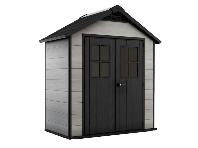 Keter Oakland Shed Grey 7.5 x 4ft Entry 141.2cm 7-10 Days Delivery KET254397