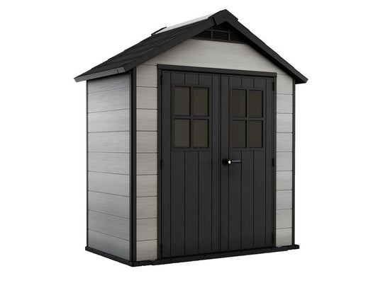 Keter Oakland Shed Grey 7.5 x 4ft Entry 141.2cm 7-10 Days Delivery KET254397