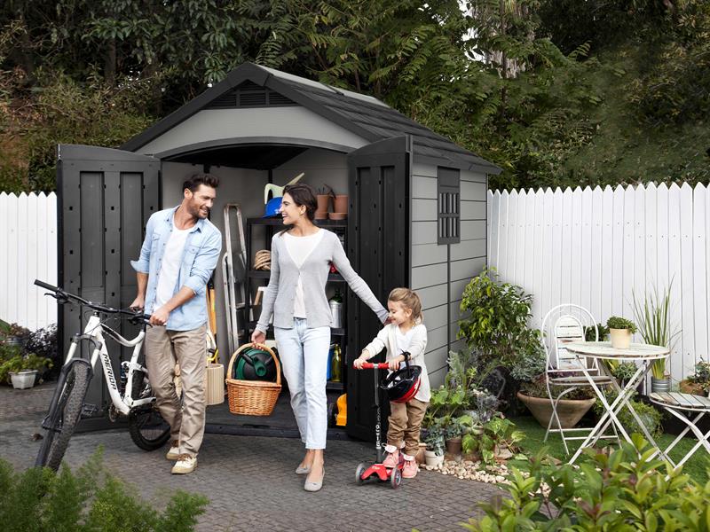 Keter Premier Shed Grey 7.5 x 9ft Capacity 395 cu. ft Entry 142cm. KET255235