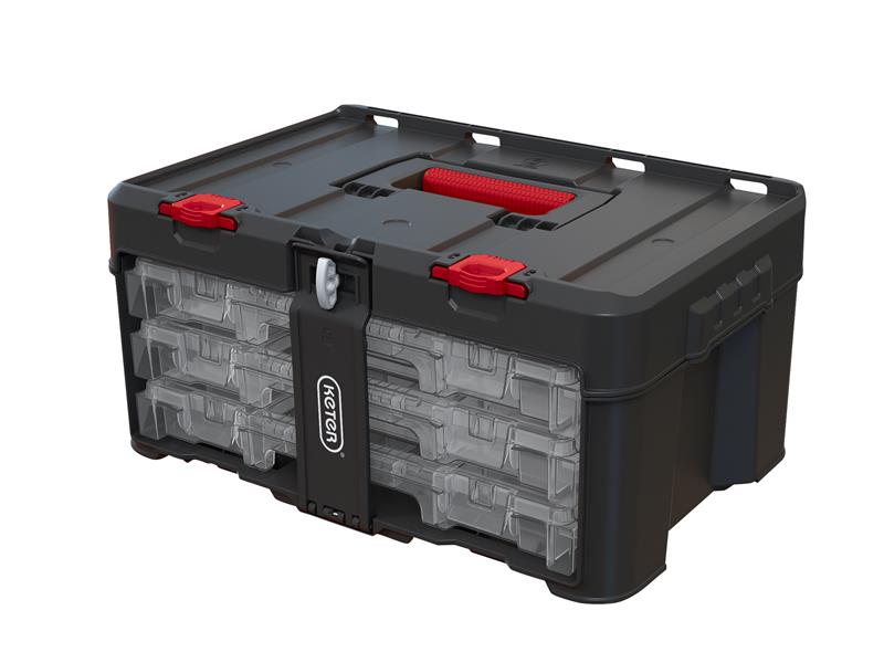 Keter Roc Stack N Roll 3 Set Organiser See Through Containers KETSNR3ORG