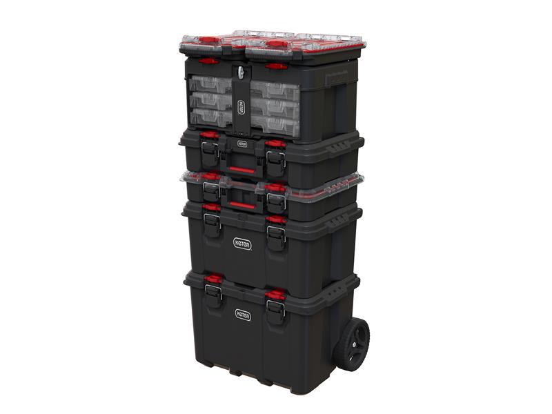 Keter Roc Stack N Roll 3 Set Organiser See Through Containers KETSNR3ORG