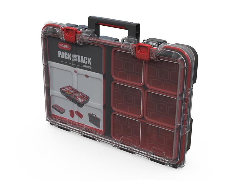 Keter Roc Stack N Roll Organiser Removeable Storage Bins KETSNRORG