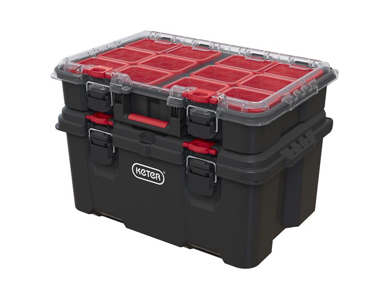 Keter Roc Stack N Roll Organiser Removeable Storage Bins KETSNRORG