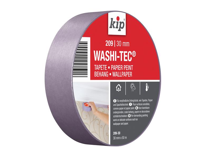 KIP® 209 Premium Low Tack WASHI-TEC® Masking Tape 30mm x 50m KIP222546