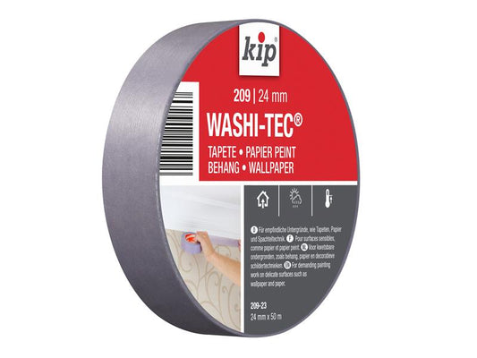 KIP® 209 Premium Low Tack WASHI-TEC® Masking Tape 24mm x 50m KIP223499