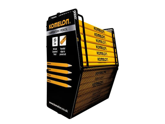 Komelon HB Carpenter's Pencils Display of 200 Rounded Edges KOMKCP200