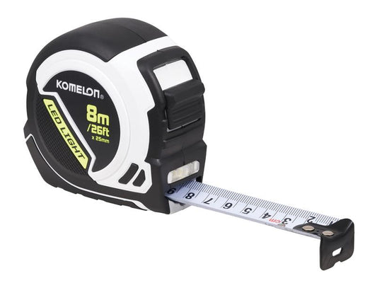 Komelon LED LIGHT Tape Measure 8m/26ft (Width 25mm) KOMPLD85ME