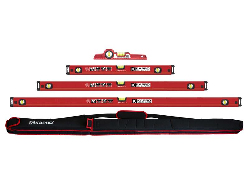 Kapro 787 Level Set 4 Piece 25, 60,120 & 180cm With Carry Case KPOK787SET4