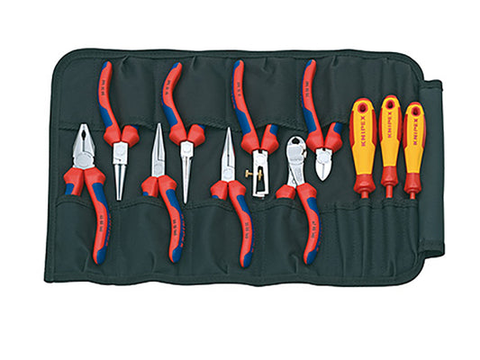 Knipex Electrical Pliers And Screwdriver Set in Tool Roll 11 Piece KPX001941