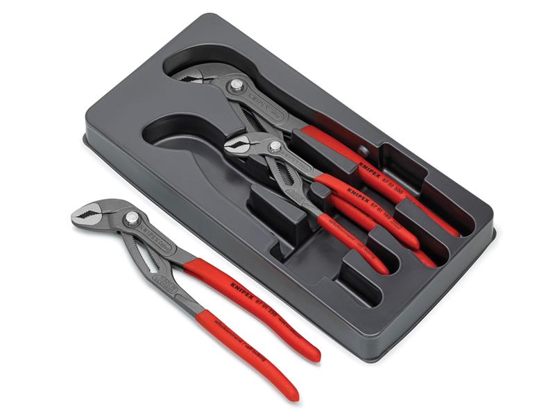 Knipex Cobra Water Pump Pliers Set 3 Piece Box Joint Design KPX002009V02