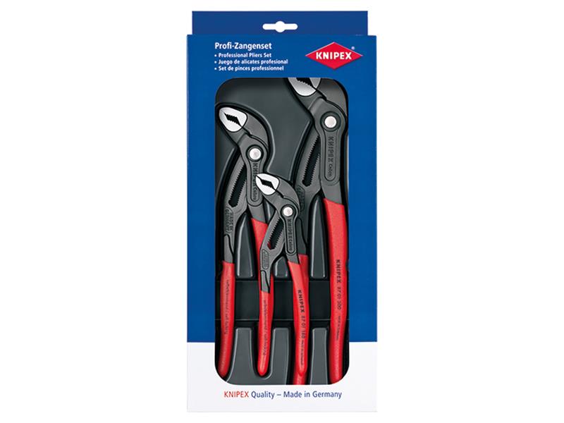 Knipex Cobra Water Pump Pliers Set 3 Piece Box Joint Design KPX002009V02