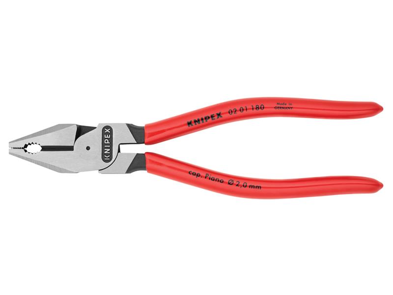 Knipex High Leverage Combination Pliers PVC Grip 180mm KPX0201180