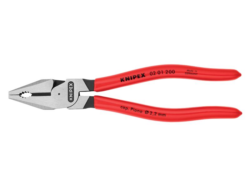 Knipex High Leverage Combination Pliers PVC Grip 200mm (8in) KPX0201200