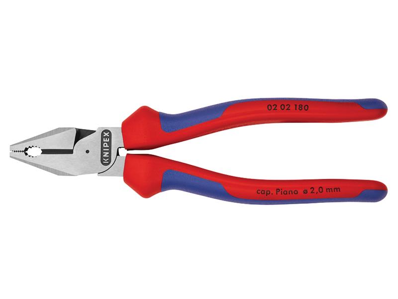 Knipex High Leverage Combination Pliers Multi-Component Grip 180mm KPX0202180